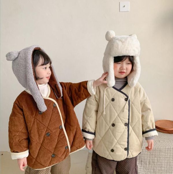 

jackets 2021 arrival girls boys thicken coat cotton winter full sleeve fashion kids coats 1-7 years qa327, Blue;gray