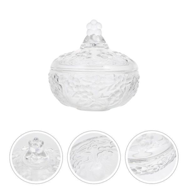 

storage bottles & jars 1pc candy jar crystal jewel case multi-functional container (transparent)