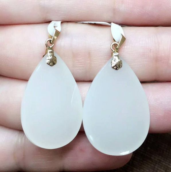 

lockets hetian baiyu 18k gold pendant authentic qinghai material, sheep fat jade, fine crystal clear white, warm h16#, Silver