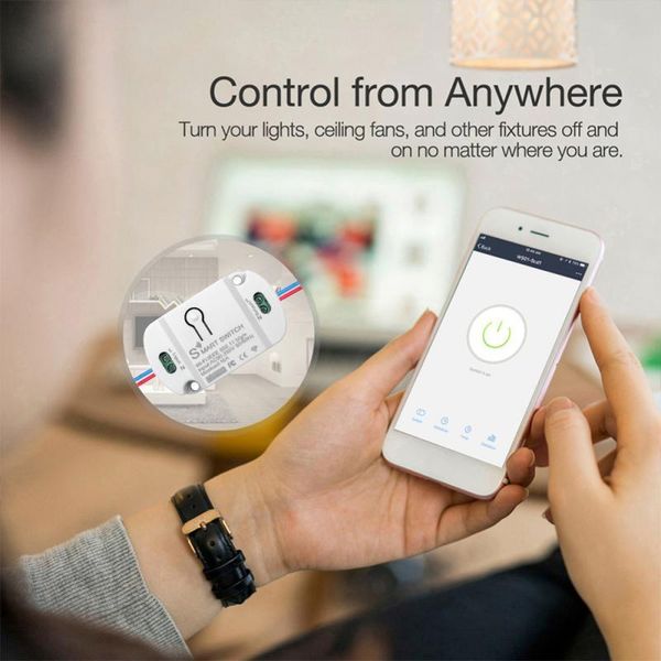 

smart home control tuya connection app wifi timer wireless 50-60mhz ac90-250v16a switch module alexa google