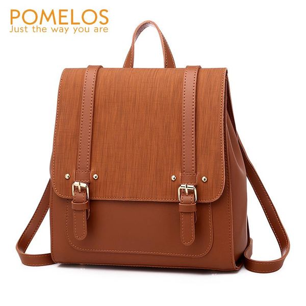 

outdoor bags pomelos backpack women vintage backpacks for school teenage girls ladies female bagpack woman pu leather