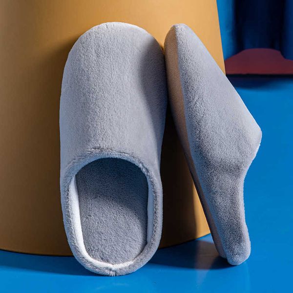 

women slippers winter warm house home soft non-slip plush cotton shoes men lovers bedroom ladies girls boys cute fur slides y0804, Black