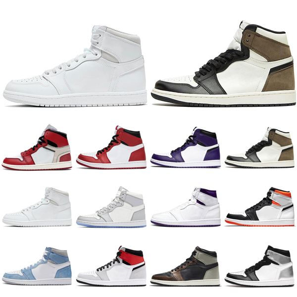 

new basketball shoes 1s 1 for men women chicago court purple dark mocha neutral grey og electro orange patina silver toe banned barely rose