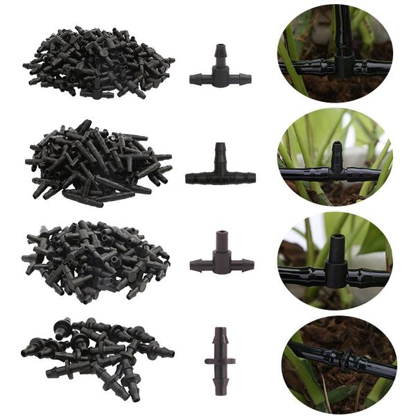 

watering equipments irrigation sprinkler 1/4 inch double barb tee water pipe connector fitting repair for 4/7mm hose garden nozzl