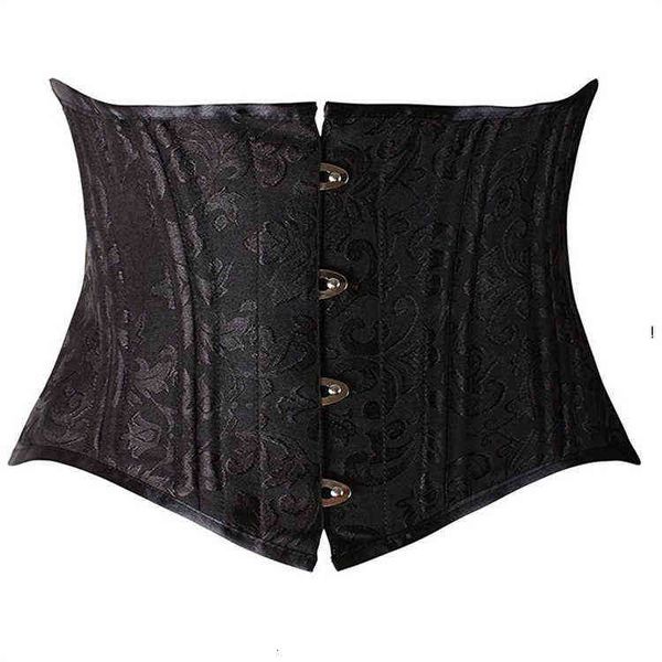 

waist tummy shaper double steel bone jacquard court corset clip waist seal