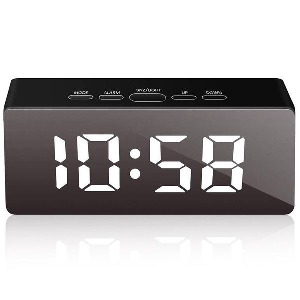 

other clocks & accessories digital alarm clock,alarm for bedrooms,led clock with mirror function,usb port charging,battery powered,snooze,te