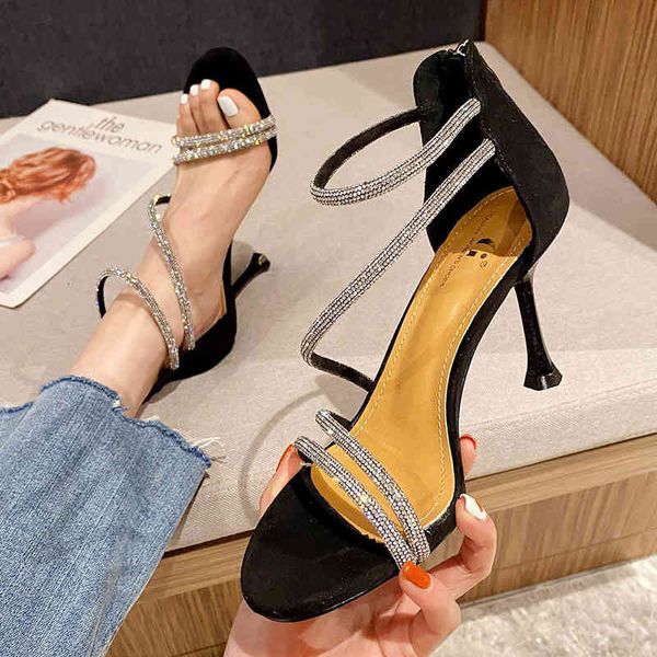 

dress shoes rimocy women's sandals, high heels, sparkly crystal straps, party, sandals will see with an open toe, . 329m, Black