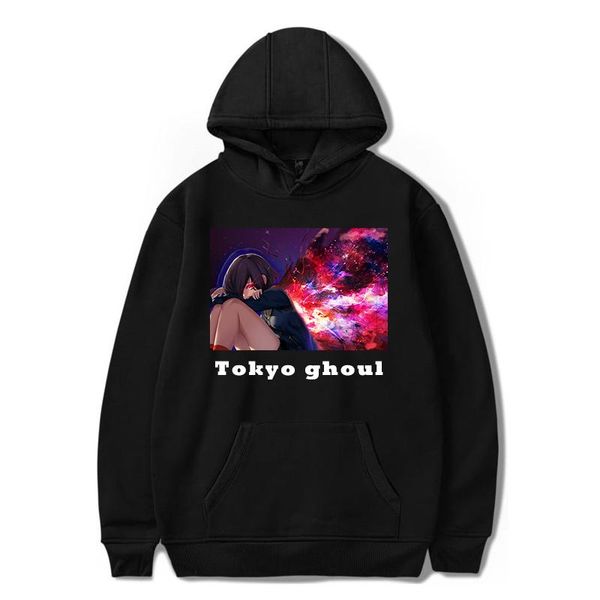 

men's hoodies & sweatshirts tokyo ghoul fashion print boys loose sweatshirt cool pullover hoodie hip hop streetwear japan casual anime, Black