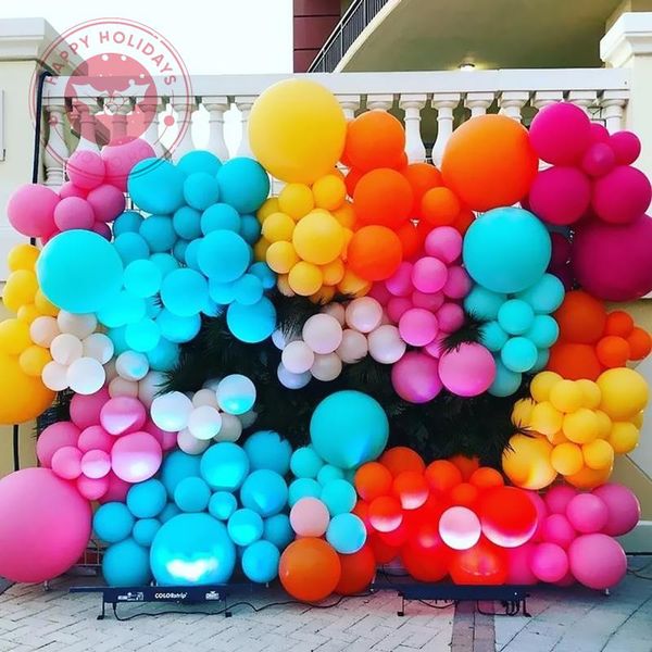 Decoração de festa 20pcs/lote Big Balloons de látex fosco Decoração de aniversário do arco de casamento 5-36inch 20 cores Balão de hélio inflável