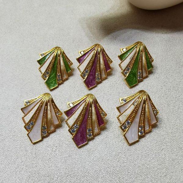 

dangle & chandelier simple geometric earrings retro enamel brass inlaid zircon online celebrity temperament, Silver