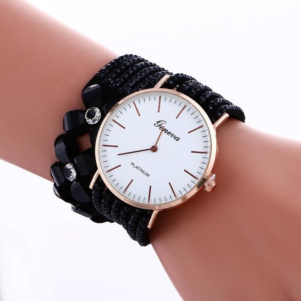 

wristwatches explosions fashion flower circle bracelet watch ladies quartz with diamond, Slivery;brown