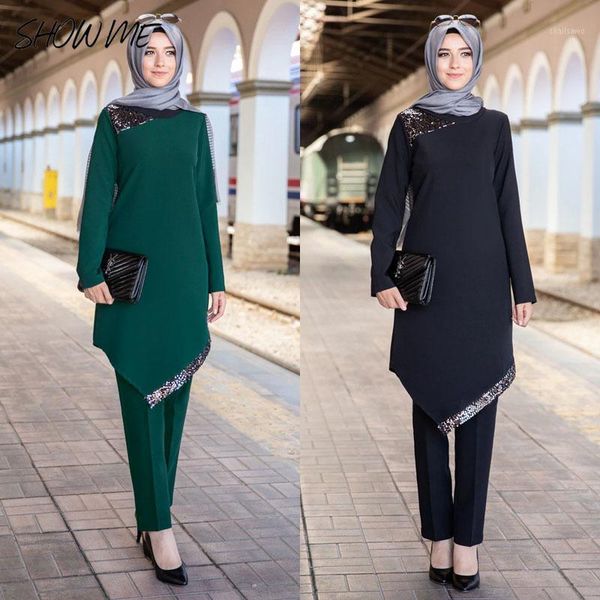 

ethnic clothing eid muslim fashion two piece sets dress pants women turkey abaya irregular patchwork ramadan abayas kaftan islamic clothes, Red