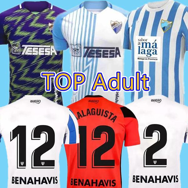 

21/22 malaga soccer jerseys 2021 2022 k. bare juanpi adrian cf football shirt bar casas juankar camiseta de futbol juande hombres, Black;yellow