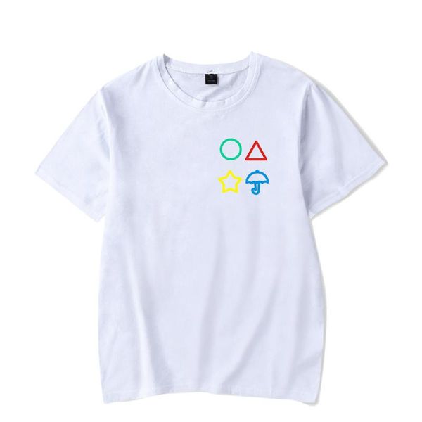 

men's t-shirts men women white print t-shirt casual summer squid game loose o-neck short sleeve tshirt, White;black