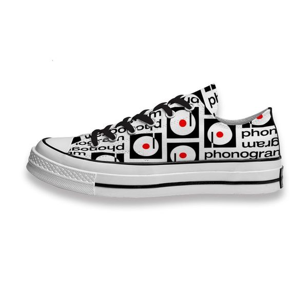 

customization printed shoes music band logo phonogram sneakers low mens womens skateboard sport footwear diy trainers canvas casual shoese