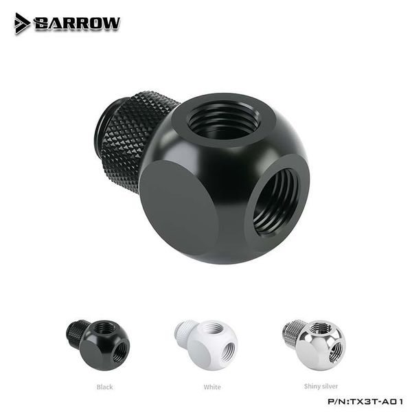 

barrow water cooler pc g1/4 black/silver/white extender rotation 3-way cubic adaptor seat fitting computer accessories txdjz-a01 fans & cool