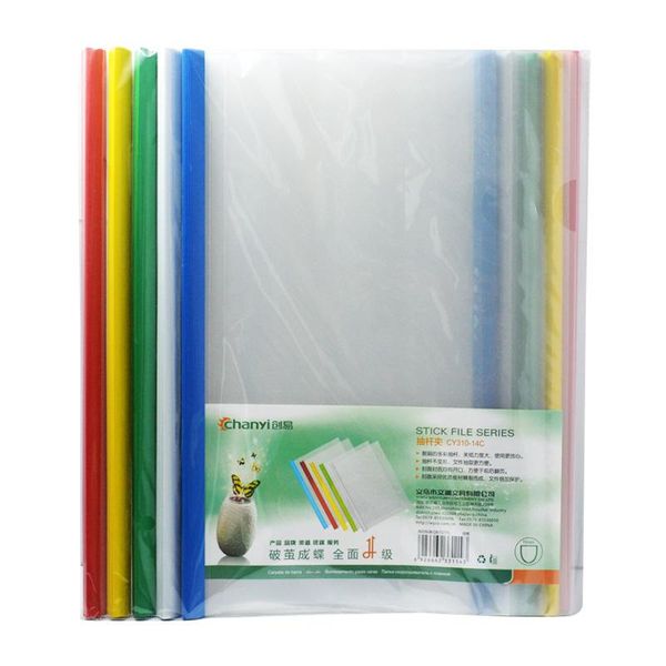 

business card files a4 chuangyi stick file series transparent thickened plastic folder 10pcs/lot
