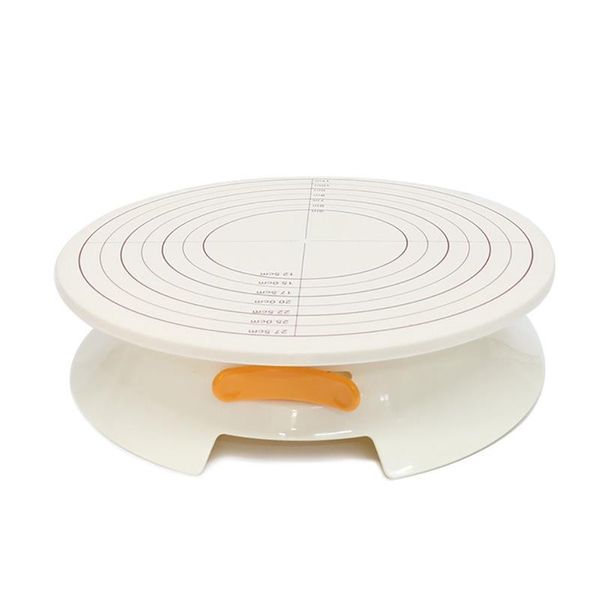 

1pc rotating cake turntable revolving smooth plastic stand decorating tools diy baking accessories & pastry