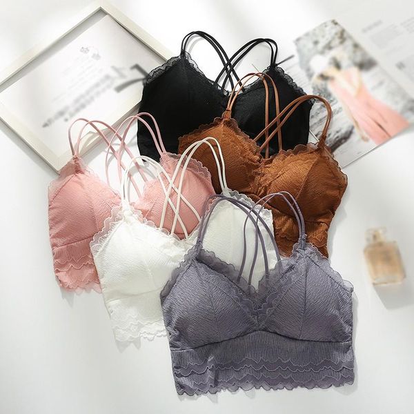 

bras bralette female wireless bra seamless lingeries women lace beauty back underwear, Red;black