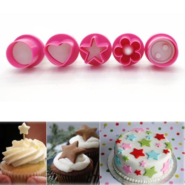 

baking & pastry tools 5pcs geometric double color spring printing cake stamp fondant decorative