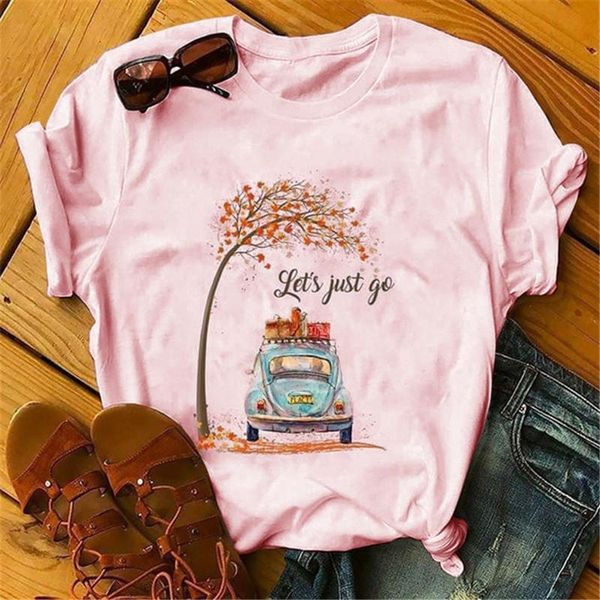 

women's t-shirt tshirt women graphic tee wagon cartoon cute female clothes girl stylish streetwear designer aesthetic kawaii shirt tee, White