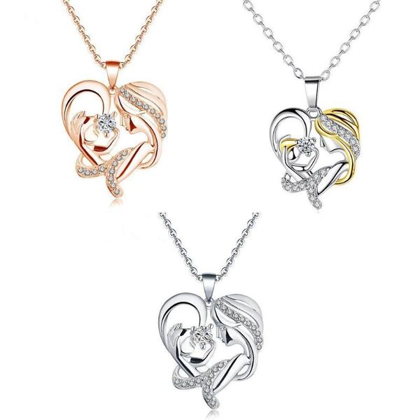 

chains in her arms necklace cherish special moments zircon for mother jewelry gift o3m8, Silver