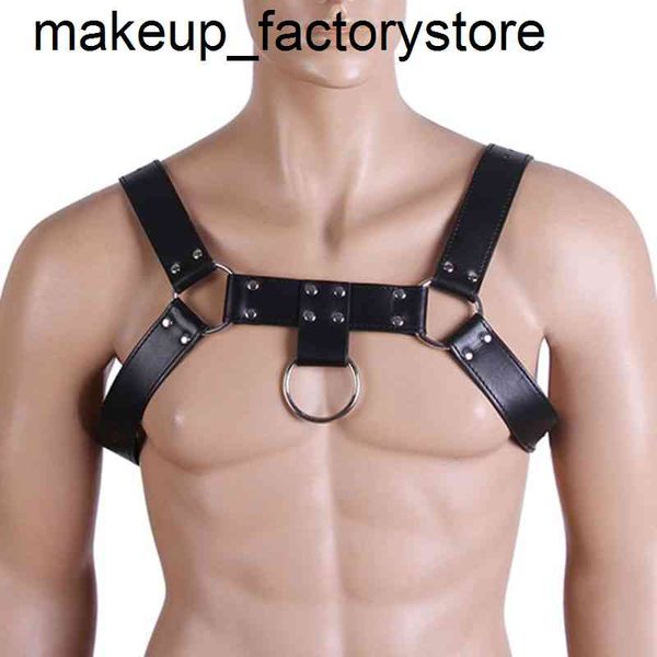 Massagem Homens Corpo Cair Harness Lingerie Ajustável Cinto Armadura Cinto Gay Dança Interesse Fivela Clubwear Traje Preto