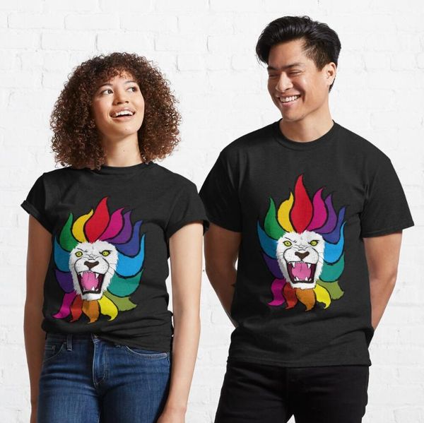 

women's t-shirt t shirt womenÂ rainbow lion classic, White