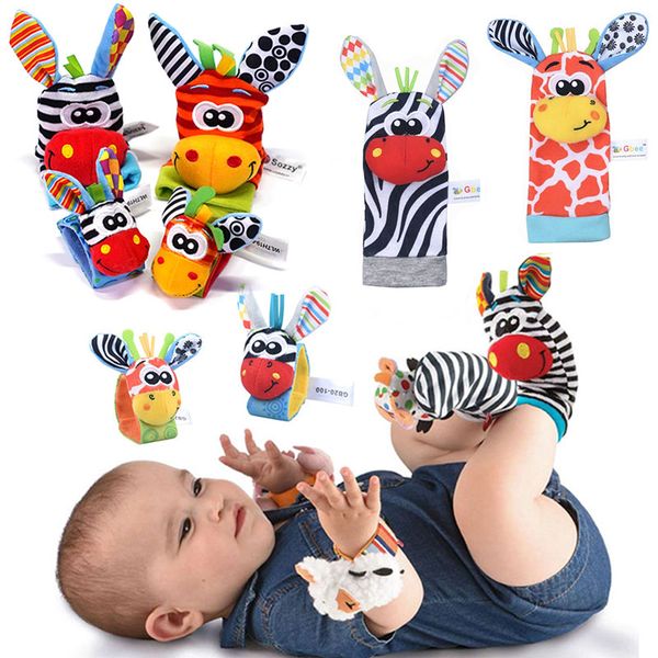 

baby toys 0 6 12 months cute stuffed animals rattle socks wrist rattles newborn toy make sounds games for kids, Pink;yellow
