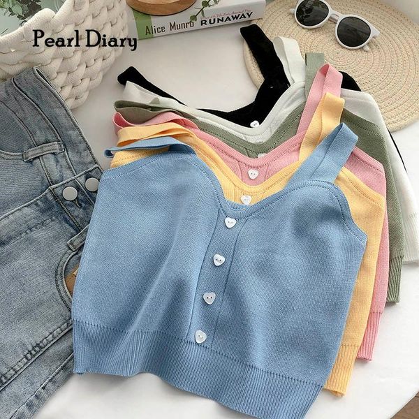 

women's tanks & camis pearl diary women strappy crop sweetheart neckline solid color cotton going out buttons front backless summe, White
