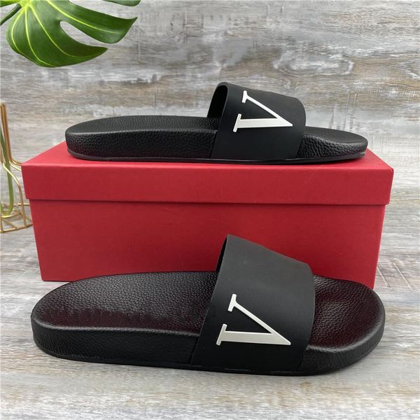 

paris fashion sliders mens womens summer sandals beach slippers ladies flip flops loafers black white red slides chaussures stud spikes shoe