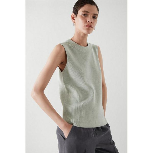 

women's tracksuits 2021 summer o-neck sleeveless tank high waist casual short pants womens suit solid cotton two-piece donsignet, Gray