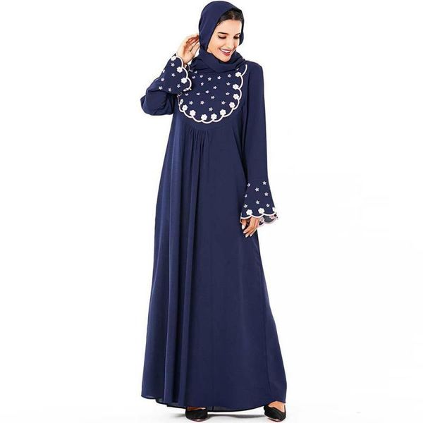 

ethnic clothing abaya dress for women arabian plus size women's blue fashion embroidered muslim long skirt with headscarf dignified rob, Red