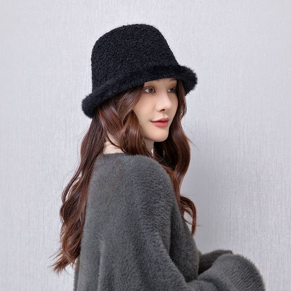 

creative new style stingy brim hats decoration explosion fashion women winter hat keep warm faux fur headgear snow hat cap, Blue;gray