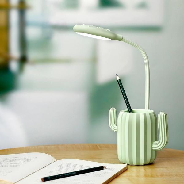 

table lamps led cactus desk lamp lampe usb charging touch lights pen holder study creative for bedroom livingroom night light