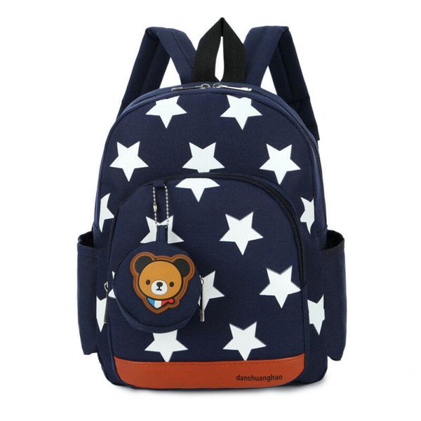 

designer schoolbaghirigin 2020 brand cute bear kid boys girls lunch rucksack travel school book bags toddler kids star pattern zipper backpa