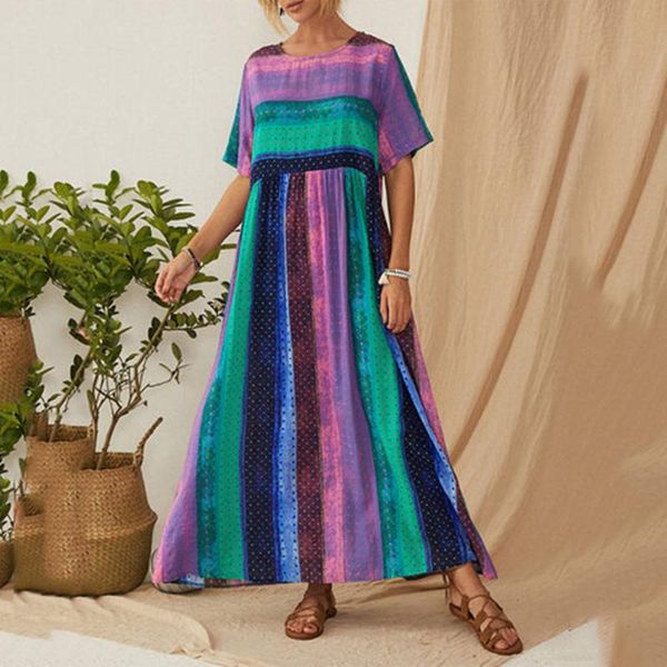 

ethnic clothing summer 2021 arrival fashion style african women o-neck short sleeve plus size long dress l-5xl, Red
