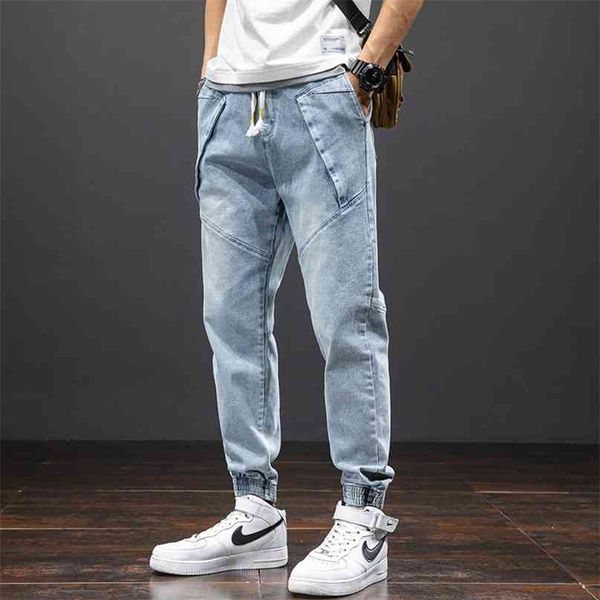 İlkbahar Yaz Ayak Bileği Uzunlukta Baggy Kot Erkekler Streetwear Jogger Denim Harem Pantolon Artı Boyutu 6XL 7XL 8XL 210723