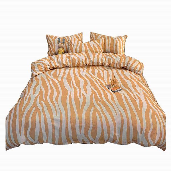 

europe simple zebra stripe cotton dormitory home bedding set 4pcs f20 sets