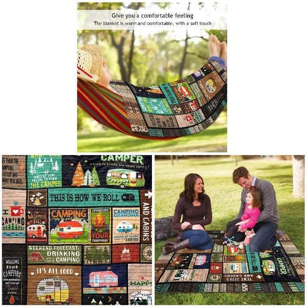 

outdoor pads selling this is how we roll camping blanket quilt printed for traveling picnics beach
