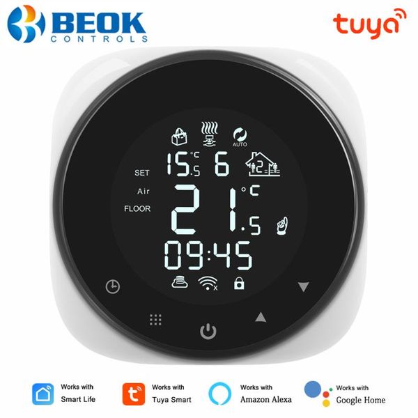 

smart home control beok wifi thermostat temperature controller for gas boiler room heating tuya remote works with alexa google