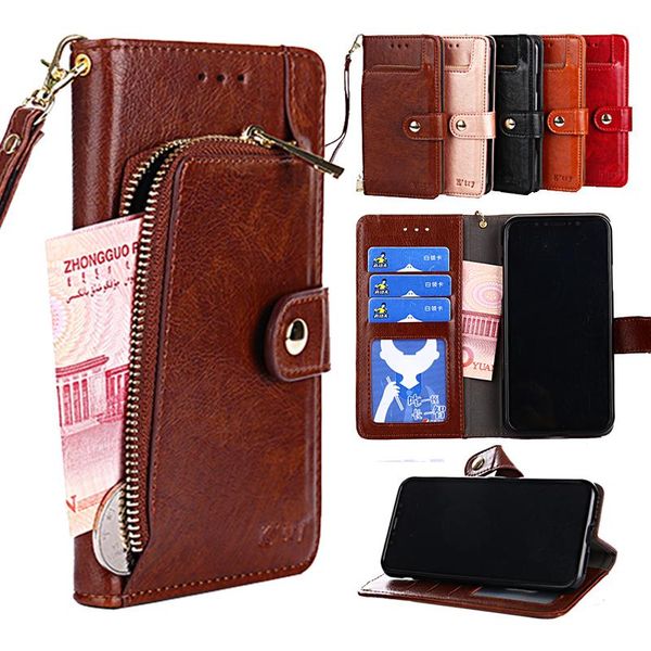 

luxury zipper wallet leather case for huawei p30 p20 pro p10 p9 plus p8 lite 2021 mini p smart cover cell phone cases
