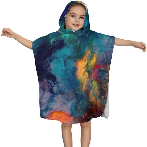 

towel galaxy painting kids hooded bath for children