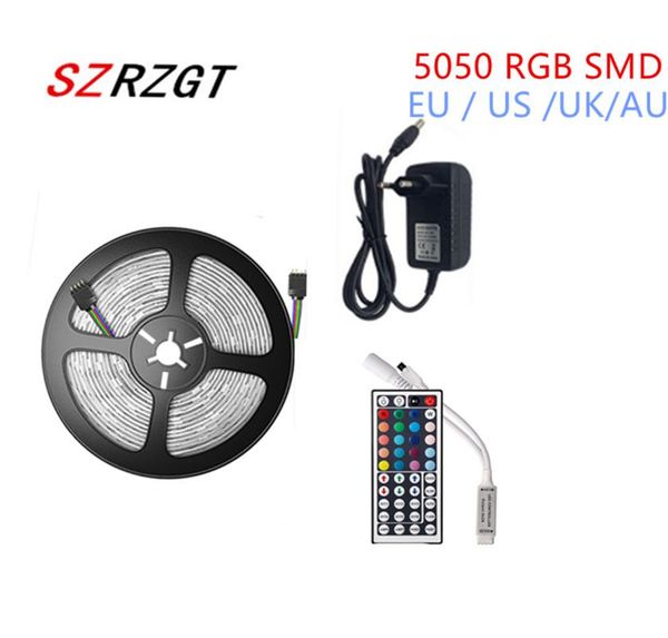 

strips led strip light rgb smd 2835 flexible ribbon fita 5m 10m 15m tape diode dc 12v+ remote control +adapter