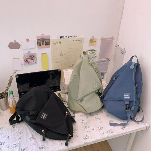 

school bags fashion girls bag color patchwork backpack preppy style students large crossbody multi-pockets women 2021