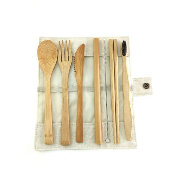 

dinnerware sets reusable organic zero waste bpa bamboo flatware set dishwasher-safe biodegradable wood utensils fork spoon knife