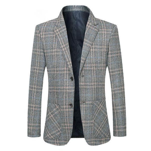 

men's suits & blazers fashion brand casual suit jacket autumn trendy business all-match plaid men, White;black