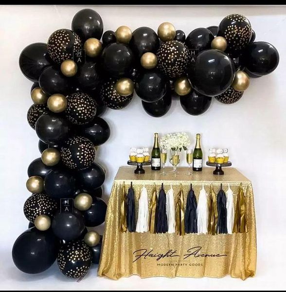 

party decoration balloon arch metal black gold garland confetti wedding stand birthday decor