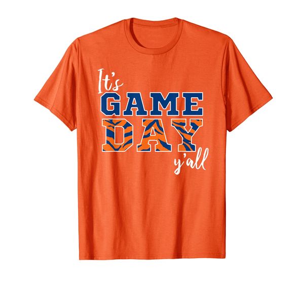 

It' Game Day Ya'll Tiger Orange Blue Tshirt, Mainly pictures