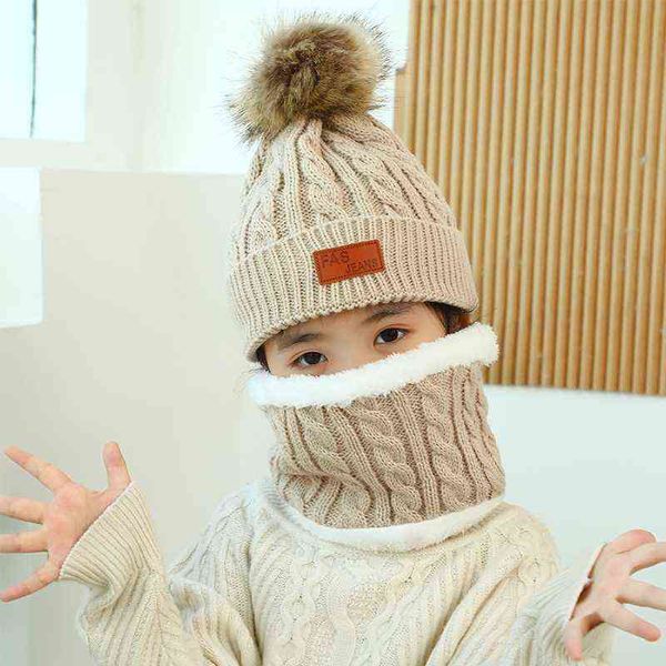 

3pcs set baby winter hat pompom children knitted cute warm cap scarf gloves suit for girl boy casual solid color infant, Blue;gray